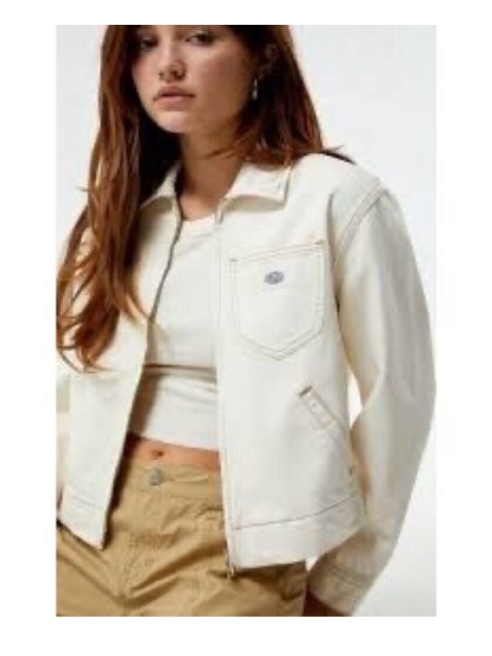 PacSun Women's Cream Jean Jacket